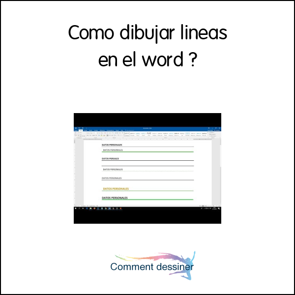 Como dibujar lineas en el word